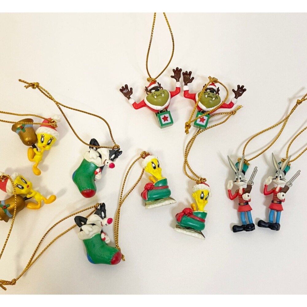 Warner Bros Looney Tunes Mini Christmas Ornament Lot 10 Tweety Sylvester Bugs